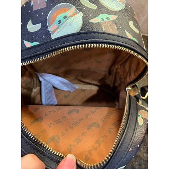 Loungefly Disney Parks Star Wars The Mandalorian Grogu Yoda Backpack Like New - Picture 11 of 12